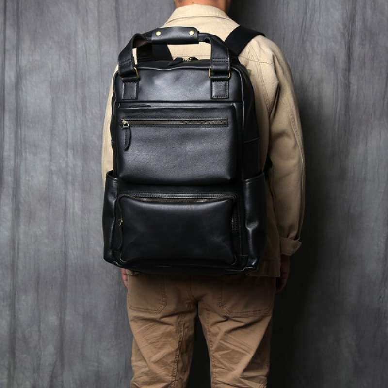 Tas Ransel Pria Kulit Premium Smart Business Backpack - Anti Air & Kompartemen Laptop